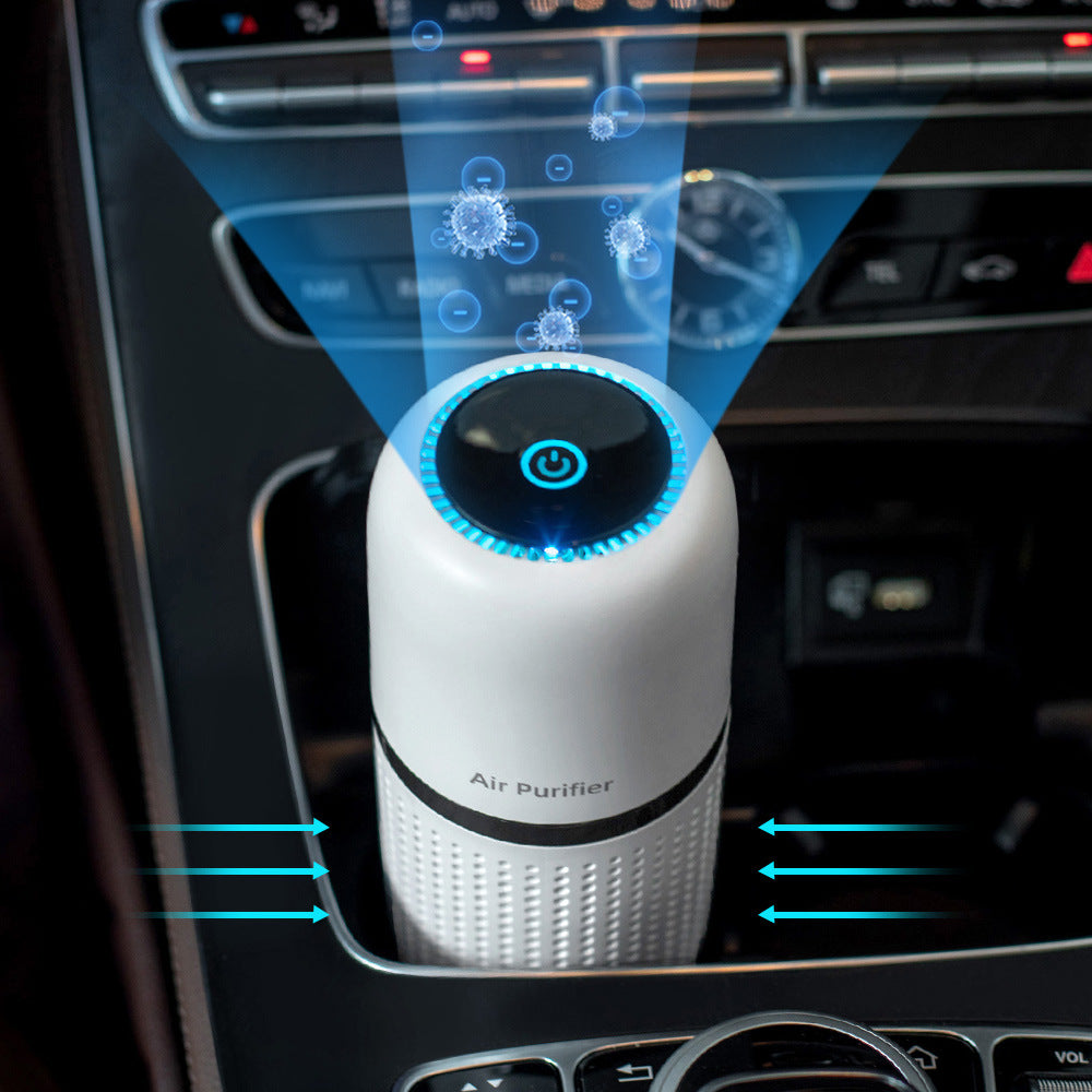 Purificador de Aire de Coche Portátil – Ionizador Silencioso y Recargable por USB