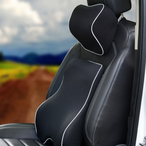 Lændestøtte og nakkestøttepude i memory foam - komfort og aflastning af ryggen