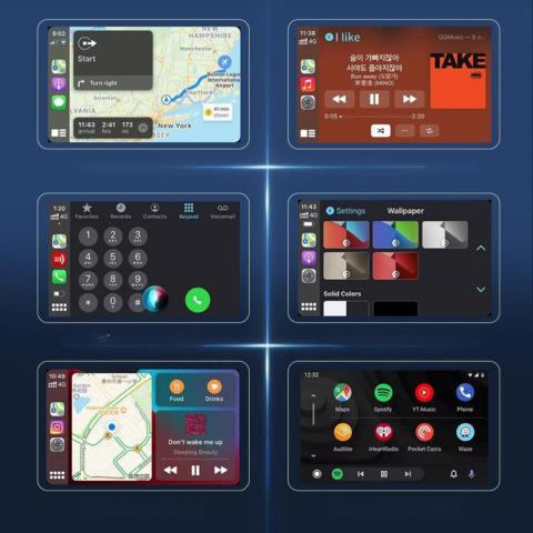 Monitor Multimedia Fără Fir Auto – Compatibilitate Universală