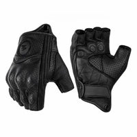Bőr PU Félujjas Motoros Kesztűk – Retro Biker Stílusú & Lélegző Nyári 
