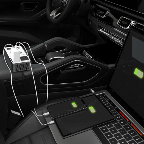 Car Current Converter – Fast Power Outlets and USB Ports 