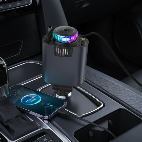 Multifunkční auto nabíječka — Rychlé nabíjení & Difuzér vůní 