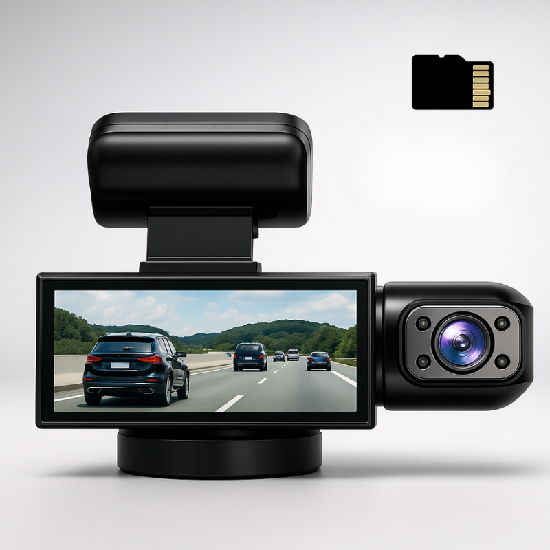 Dashcam Dobbelt Full HD Bil - Nattesyn + Indvendig Kamera 