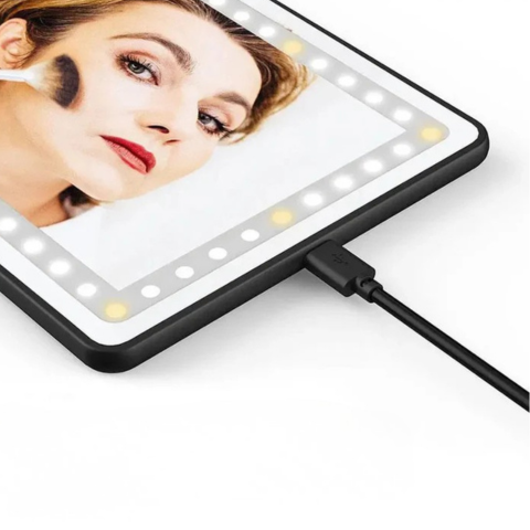 Miroir De Maquillage Led Pour Voiture — Design Compact & Lumière Réglable