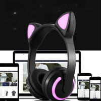 Cuffie Bluetooth luminose per orecchie di gatto - Ascolto confortevole e stile originale