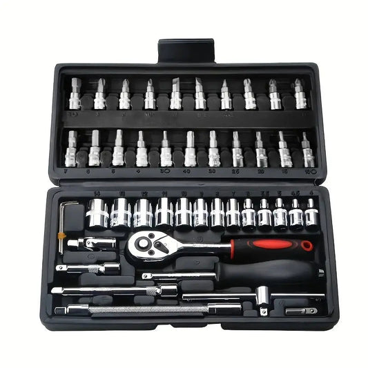Boîte À Outils Mécanique Auto 46 Pièces – L’Essentiel Du Garage