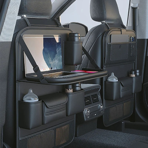 Auto-Sitzorganisator mit integrierter Tablette – Praktikabilität und Komfort garantiert 