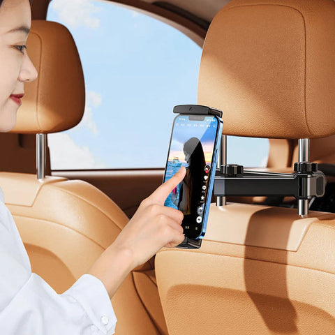 Telefoon- en tabletsteun voor auto – Verstelbare hoofdsteunbevestiging 